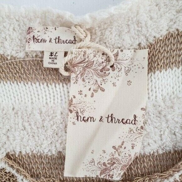 Hem & Thread‎ Sleeveless Striped Knit Sweater Tank Top Womens Size XL Soft - Picture 4 of 7